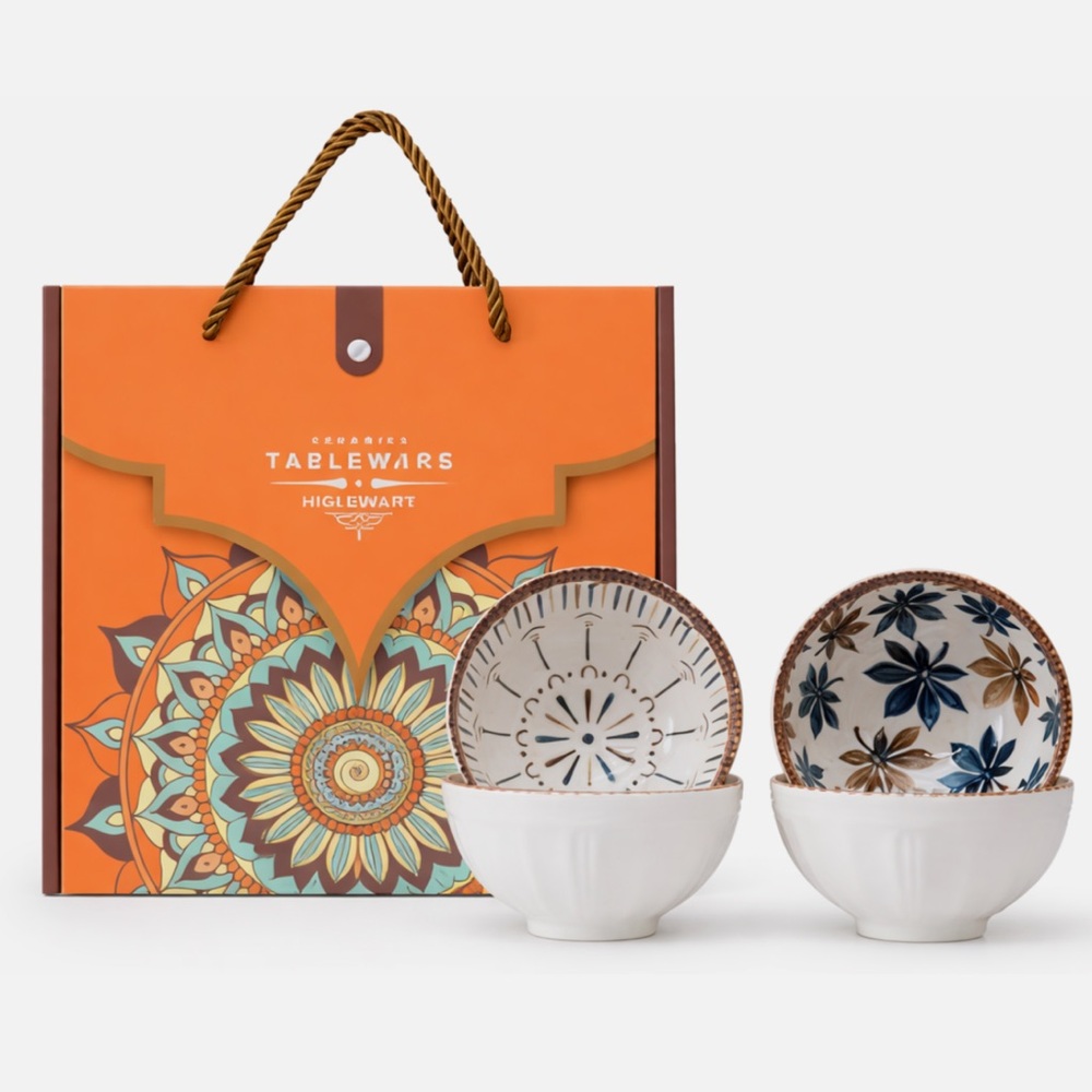 Maison Viore Paris Golden Fall Collection Four Bowls